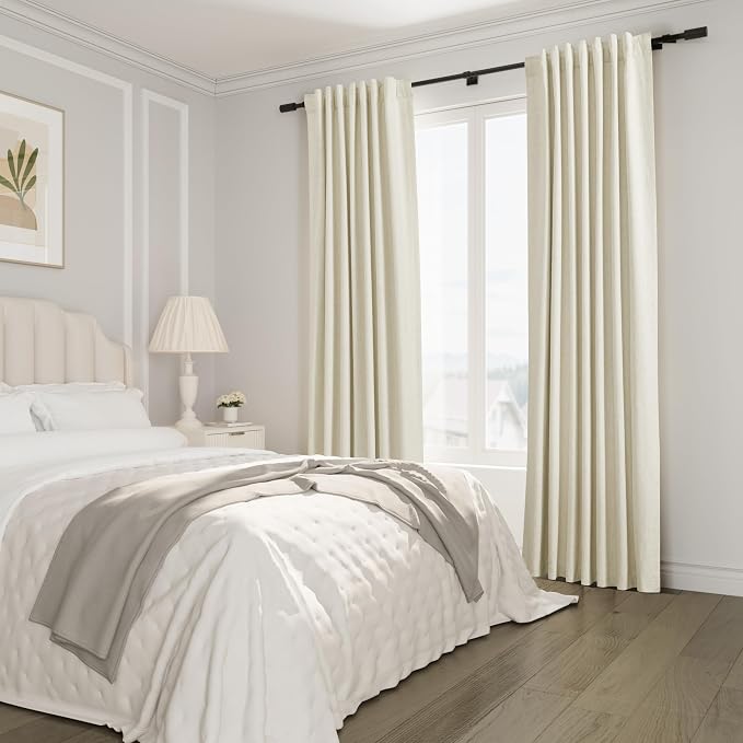 Joywell 100% Blackout Linen Curtains 84 Inch Long - Image 6