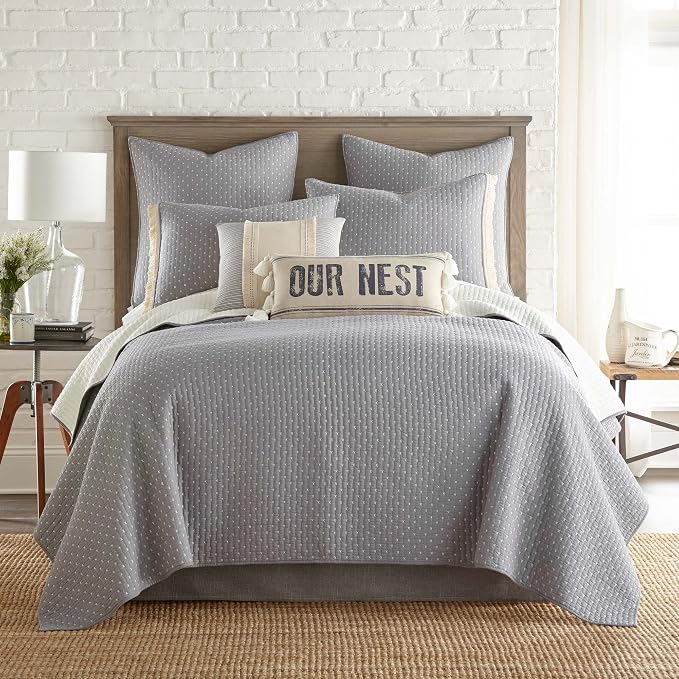 Levtex Home Cross Stitch Reversible King/Cal King Quilt Set and 2 Pillow Shams - Image 3