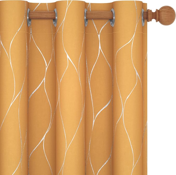 Deconovo Curtains for Living Room, Pattern Blackout Curtains 45 Inches Long | by Unknown