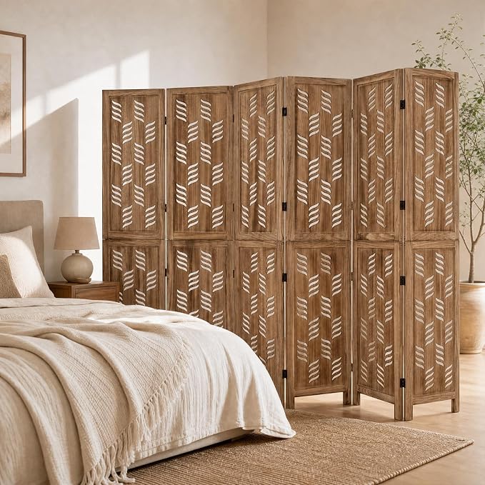 GIANTEX 6 Panel Folding Room Divider, Wood Privacy Screen - Image 3