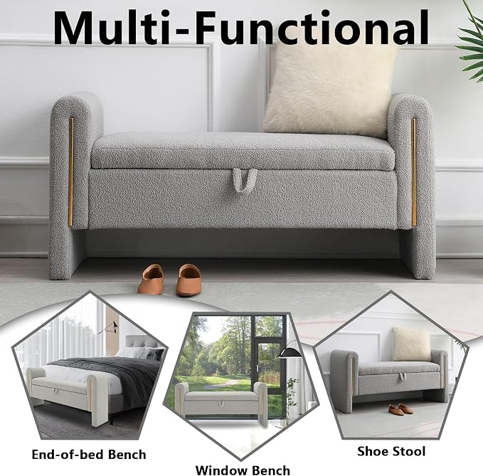 HRVEOCEI Upholstered Storage Bench - Image 7