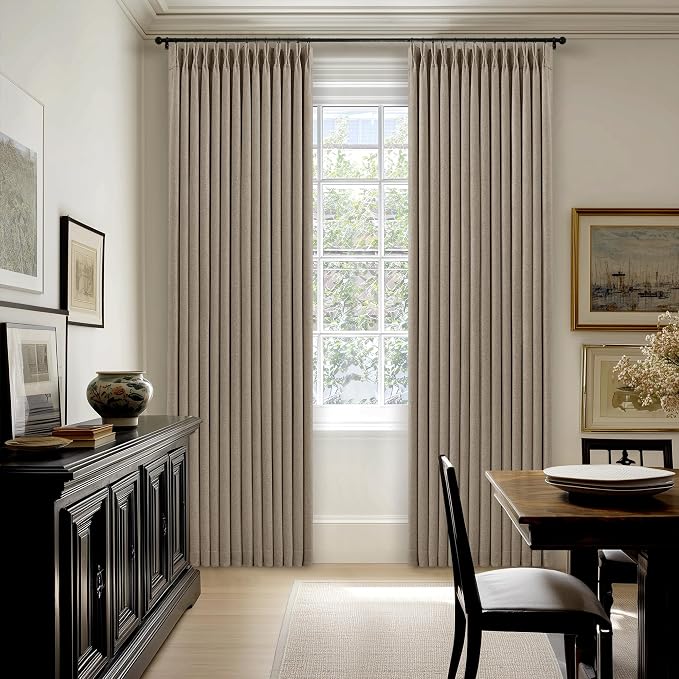 Pleated Linen Blackout Curtains 112 Inches Long - Image 7
