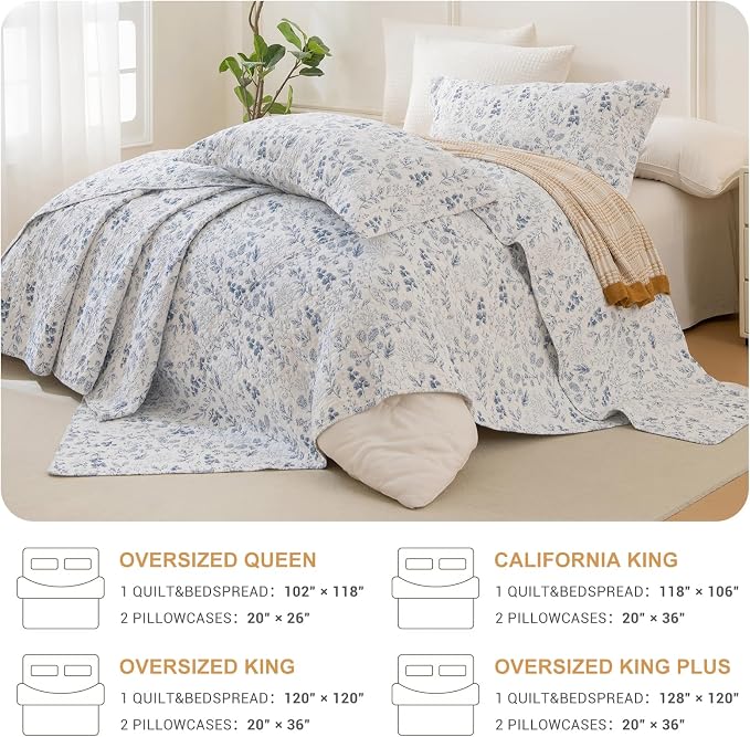 QSH 100% Cotton Oversized King Bedspreads Set - Image 6