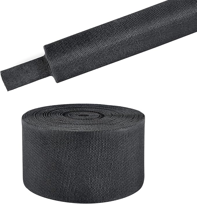 Sonoreboom 2 in 1 Heat Shrink Braided Sleeving Fabric Tubing-Ideal fit Irregular Shape Hose/Cable/Wire (14FT, 2"(50mm))
