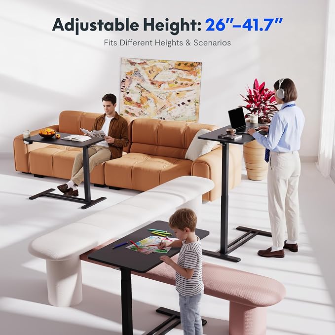 FLEXISPOT H7 32" Pneumatic Height-Adjustable Overbed Table - Image 3