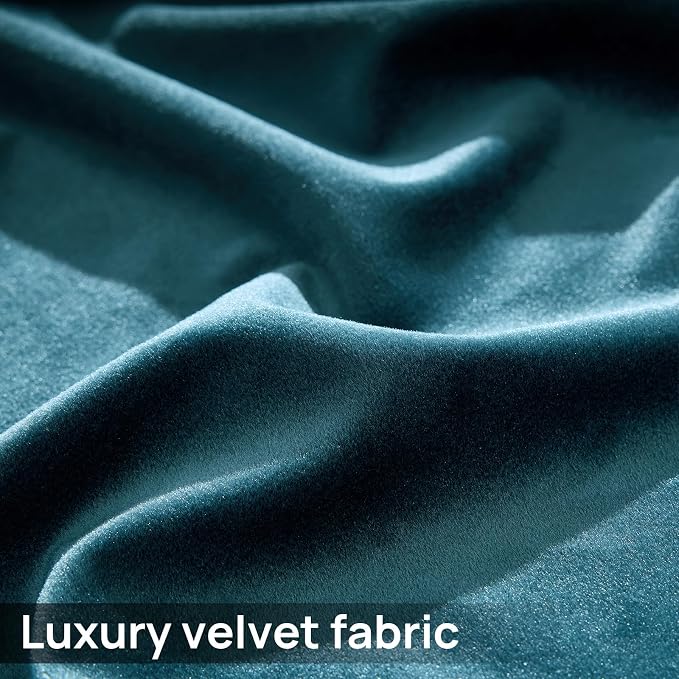 Elegant Peacock Blue Velvet Curtains 102 inches - Image 5