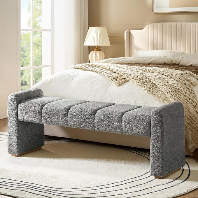 55" Upholstered End of Bed Bench by Thesupportyouneed