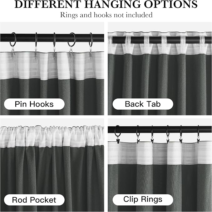 RYB HOME Auqa Velvet Curtains 90 inches - Image 2