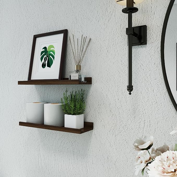 Walnut Floating Shelves for Wall Decor, 16 in Shelf - Image 5
