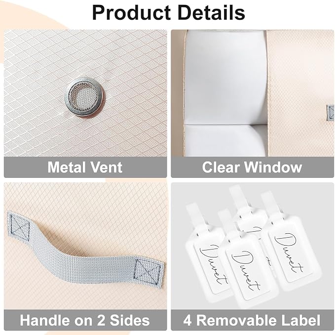 Comforter Storage Bag -130L Large Capacity Blanket Storage Bags 3-Layer Ultra - Image 5