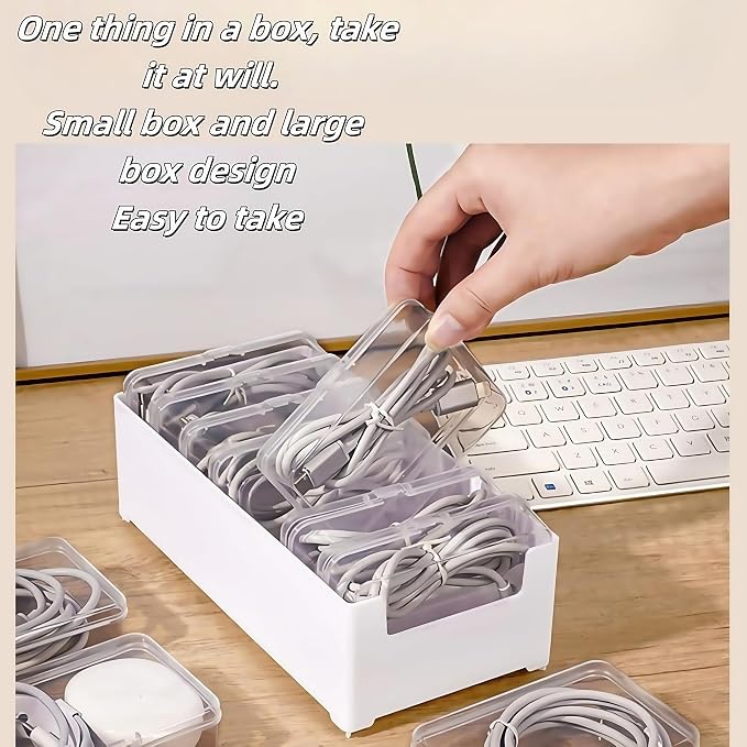 7 Grid Clear Cable Organizer Box - Image 6