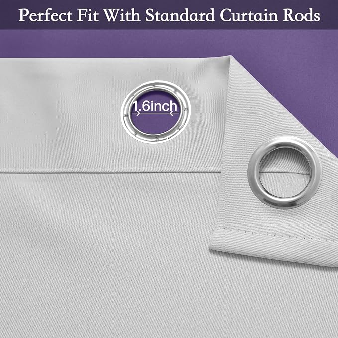 SimpleHome Ombre Gradient Purple White to Gray Curtains - Image 5