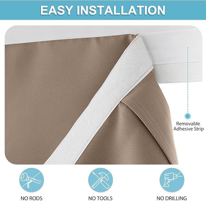 RYB HOME Blackout Door Curtain for Patio Front Tricia French Door Window | - Image 2