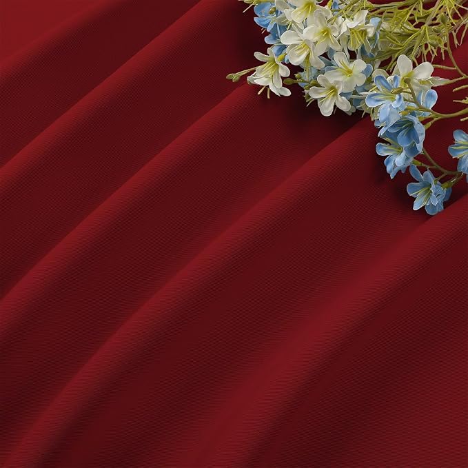 CUCRAF Red Blackout Curtains 54 inch Length 2 Panels Set, Rod Pocket Room - Image 7