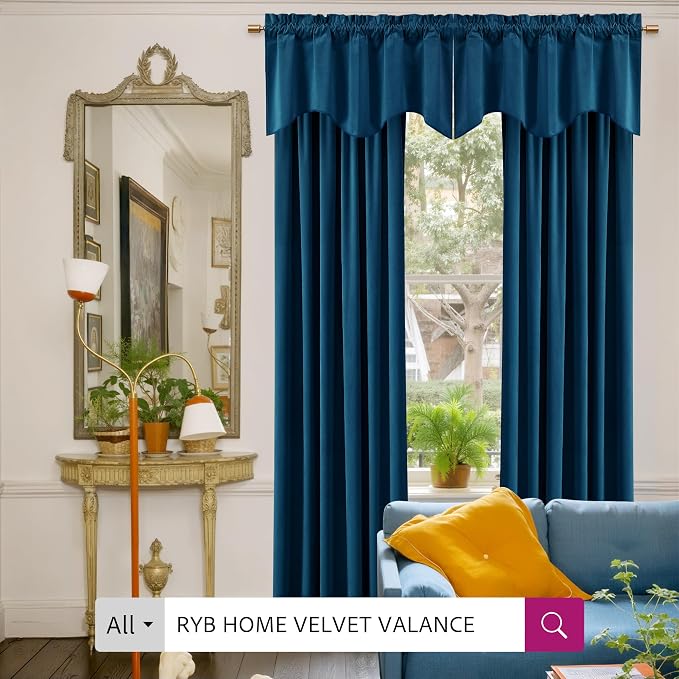 RYB HOME Blue Velvet Blackout Curtains - Image 5