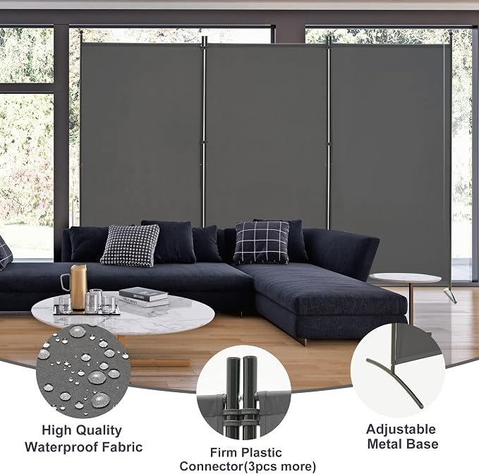 Spurgehom 3 Panel Room Divider Folding Partition Privacy Screens | Freestanding - Image 2