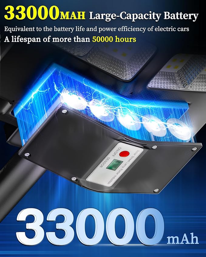 Gefolly SL-6200W Solar Street Light Outdoor 620000LM Wide Angle Commercial Parking Lot Lights Dusk to Dawn 6500K Flood Security Light IP67 Lamp for Basketball Court, Yard, Road