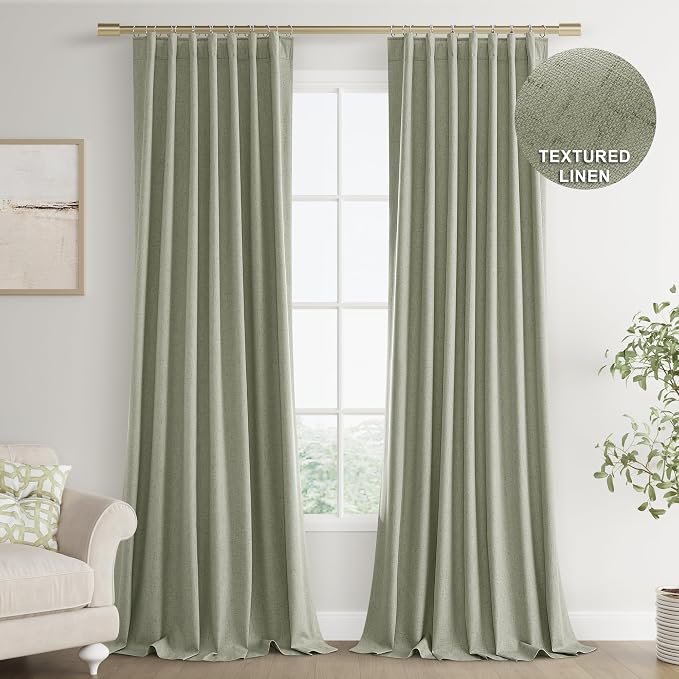 Joywell 100% Blackout Extra Long Linen Curtains 120 Inches Long - Image 9