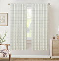DriftAway 100% Blackout Plaid Linen Curtains 72 Inches Long 2 Panels Black | by DriftAway