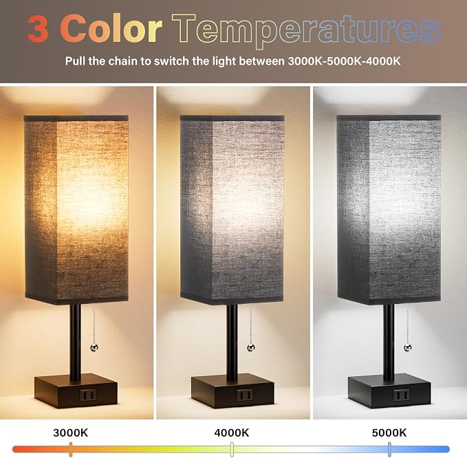 Bedside Lamp for Bedroom Set of 2 - Image 3