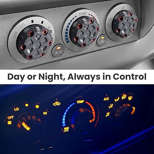 2nd Gen Tacoma Accessories AC Knob Upgrade - 2005,2006,2007,2008,2009,2010,2011,2012,2013,2014,2015 Tacoma Climate Control Dial Mods Set - 2nd Gen Tacoma Mods - for Toyota Interior Replacement Kit
