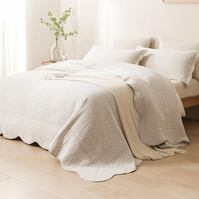 Lady Ann Oversized King Bedspreads 128x120, Lightweight Quilted Wheat Coverlet by LadyAnn