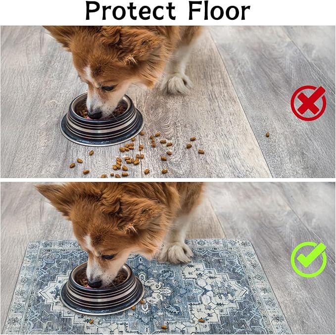 Pet Food Mats for Floor, Absorbent Dog Mat for Food and Water Dispenser Mat, Dog Food Mat Quick Dry Cat Food Mat Pet Supplies