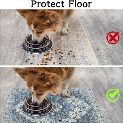 Pet Food Mats for Floor, Absorbent Dog Mat for Food and Water Dispenser Mat, Dog Food Mat Quick Dry Cat Food Mat Pet Supplies