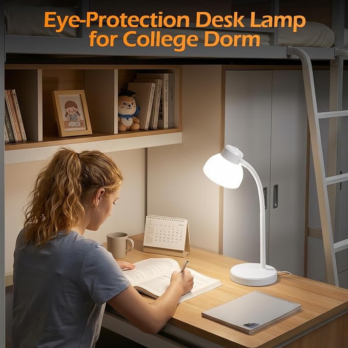 Desk Lamps for Home Office, Small LED Reading Lamp, 5000K Eye-Care Desk Light | - Image 5