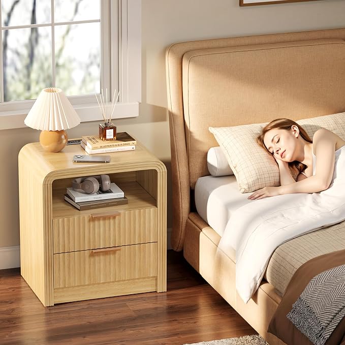 Decofy Fluted 2-Drawer Nightstand - Image 7