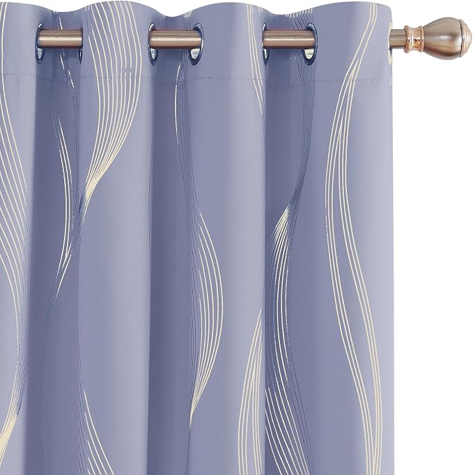 Deconovo Curtains for Living Room, Pattern Blackout Curtains 90 Inches Long | by Unknown