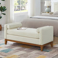 51” Bed Ottoman Bench for Bedroom, Boucle Upholstered End of The Bed Bench by Unknown