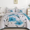 Mybedsoul Full/Queen Quilt Set Teal, Reversible Polyester Coverlet Set by Mybedsoul