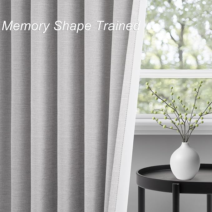 Topfinel Linen Blackout Curtains 63 Inches Long 2 Panels - Image 4