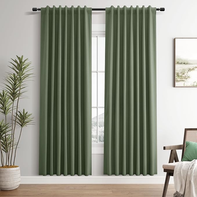 Linen 100% Blackout Curtains 78 Inches Long by Guken