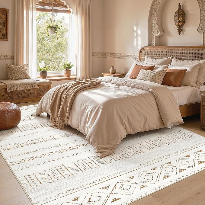 cotiled Boho 5x7 Area Rugs for Living Room: Soft Moroccan Washable Rug | Solve - Image 6