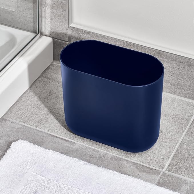 iDesign Small Slim Plastic Bathroom Trash Can - Image 5