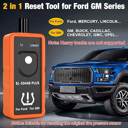 KINGBOLEN EL-50448 Plus TPMS Relearn Tool for Ford for GM Automotive Tire Pressure Monitor Sensor 315/433 MHz Reset Tool, 2 in 1 Relearn Tool for F150 for Lincoln for Buick for Cadillac Vehicle