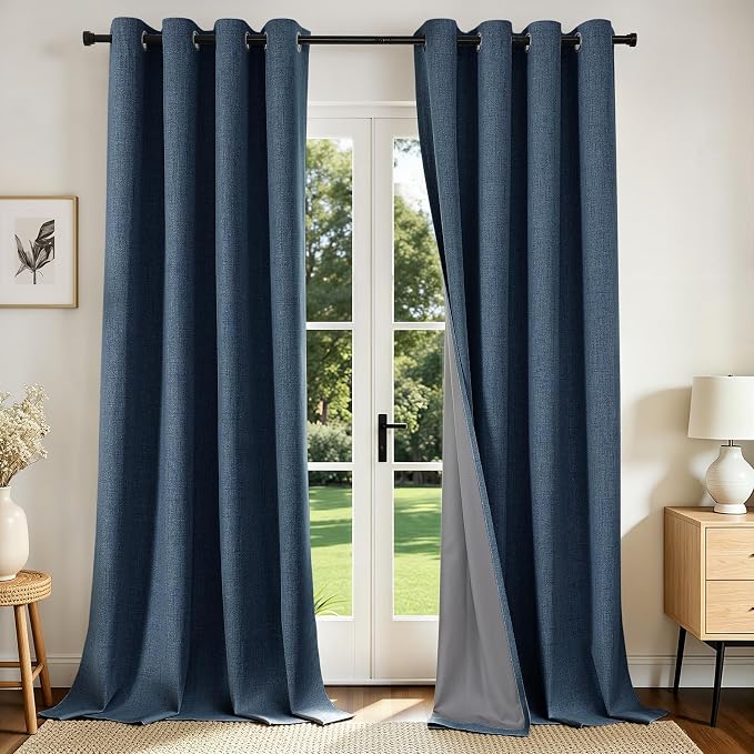 Joydeco Blackout Curtains 120 Inches Long 2 Panels Burg, Room Darkening Curtains by JOYDECO