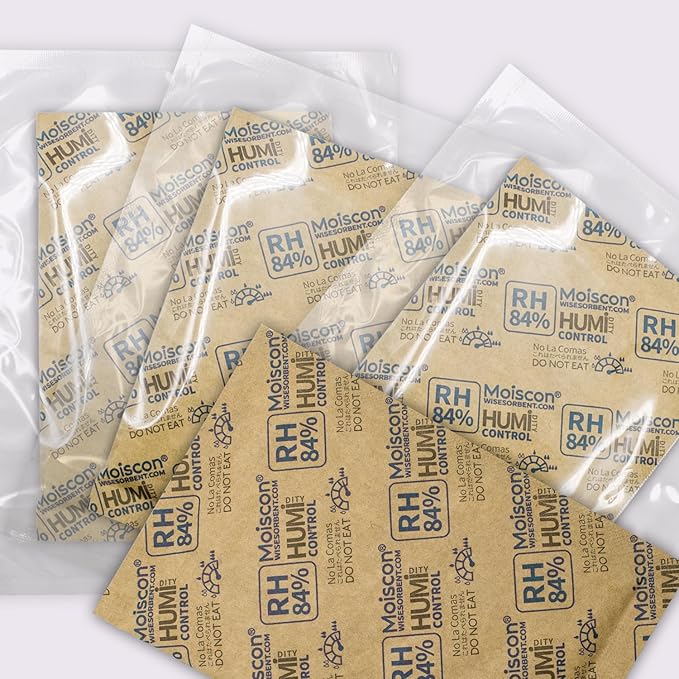 Wisesorb 84% Two-Way Humidity Control Packs for Storing 1 lb – Size 60 – 90 Pack – Seasoning Packets Moisture Control Packets Individually Wrapped, Humidifier Packs for Season Wood Humidifier Boxes