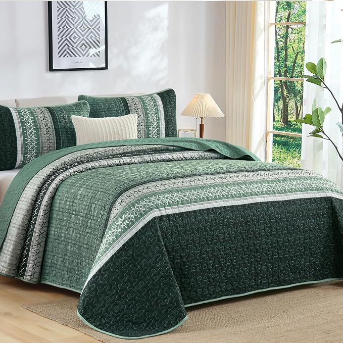 Cottolester Quilt King Size, All Seasons Microfiber Quilt Bedding Sets - Image 2