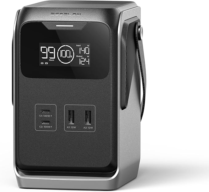 EF ECOFLOW TRAIL 200 DC Portable Power Station, 192Wh LiFePO4 Battery, Solar Generator, 220W DC Output, Compact Power Bank for Camping, Travel, Outdoors, and Emergency Use