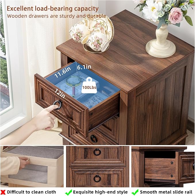 Joaxswe Farmhouse Nightstand Set 2 - Image 5
