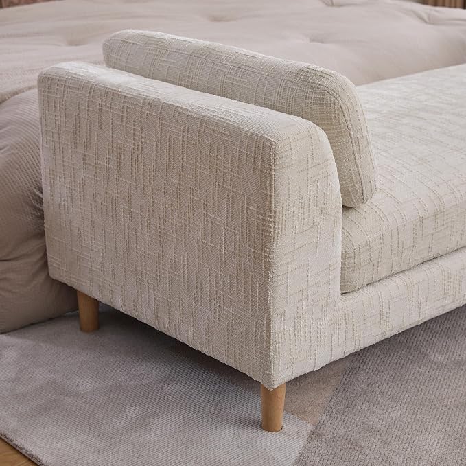 83.1" Extra Long Ottoman Bench for Bedroom, Oversized Chenille Upholstered - Image 6