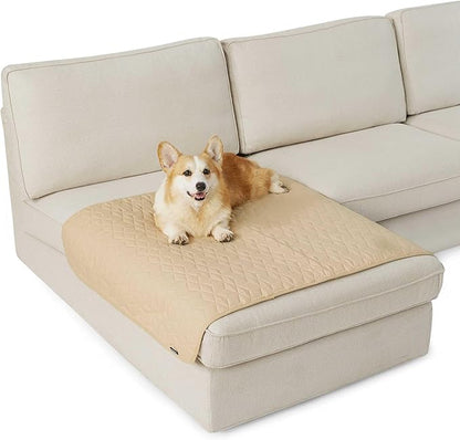Bedsure 100% Waterproof Couch Cover for Dogs Washable - Non Slip Waterproof Dog Blanket for Couch Sofa, Lightweight Furniture Protector Durable for Pet Cat Puppy with Non-Slip Bottom, Beige, 40x50IN