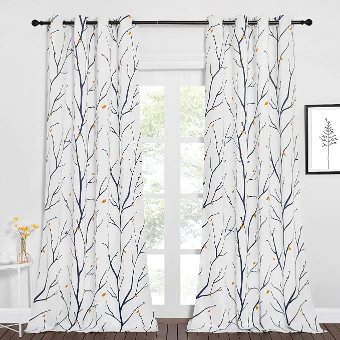 NICETOWN Blackout Curtains for Patio, Foil Printed Geometric Home Decoration by NICETOWN