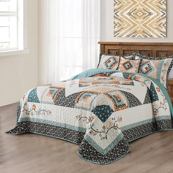 BEDIFANY Cotton King Size Quilt Sets, Lightweight King Quilt Bedding Set | - Image 2