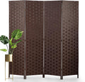 Room Divider, 4 Panels 6FT Folding Privacy Screen Room Divider | Wall Wood Mesh by NChanmar