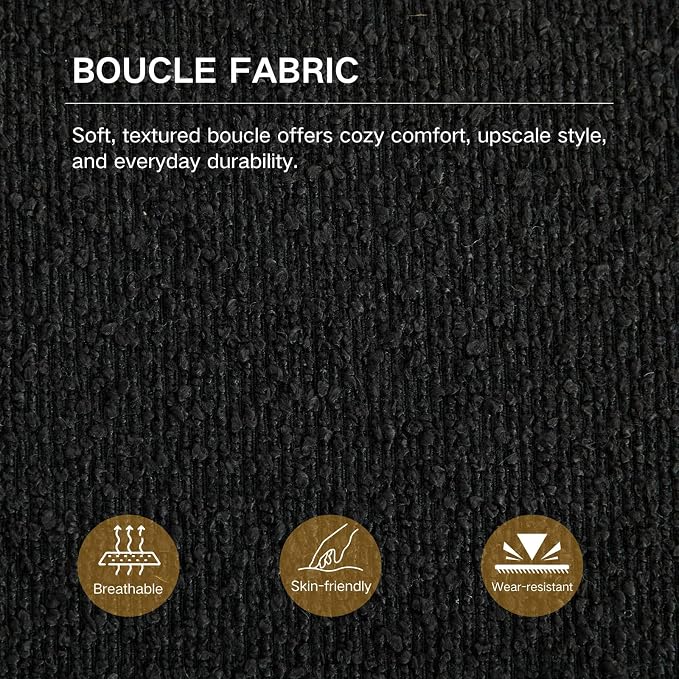 66.34" End of Bed Bench Boucle Fabric Long King Size Bench, Window Bench. - Image 5