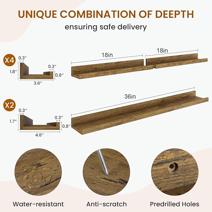 Picture Ledge Shelf, Floating Shelves - Image 3